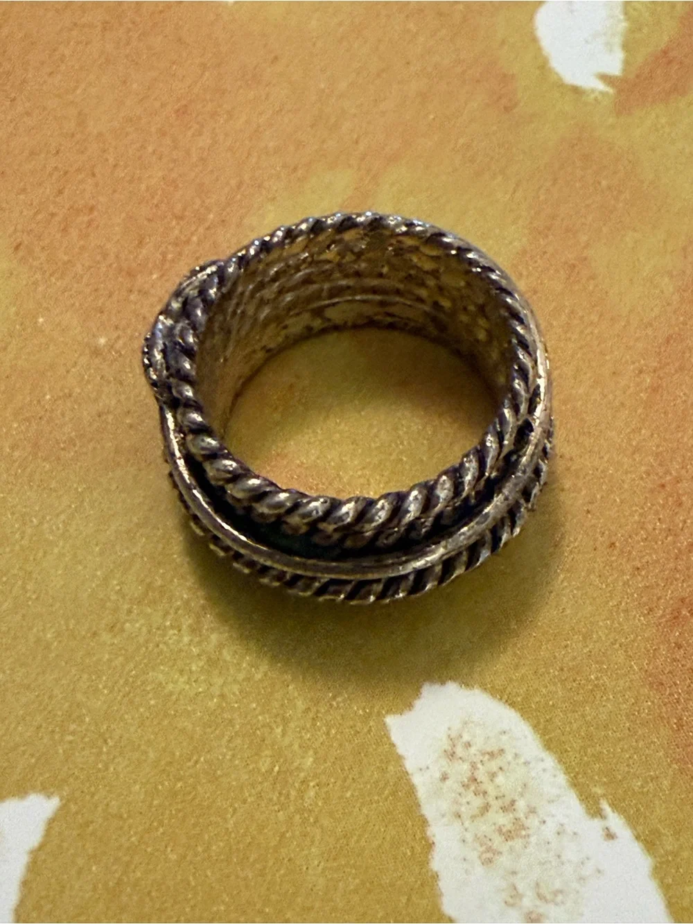 Premier Designs Silver Tone Multi Band Rope Ring Size 6 Boho Statement Ring - Picture 5 of 7